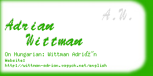 adrian wittman business card
